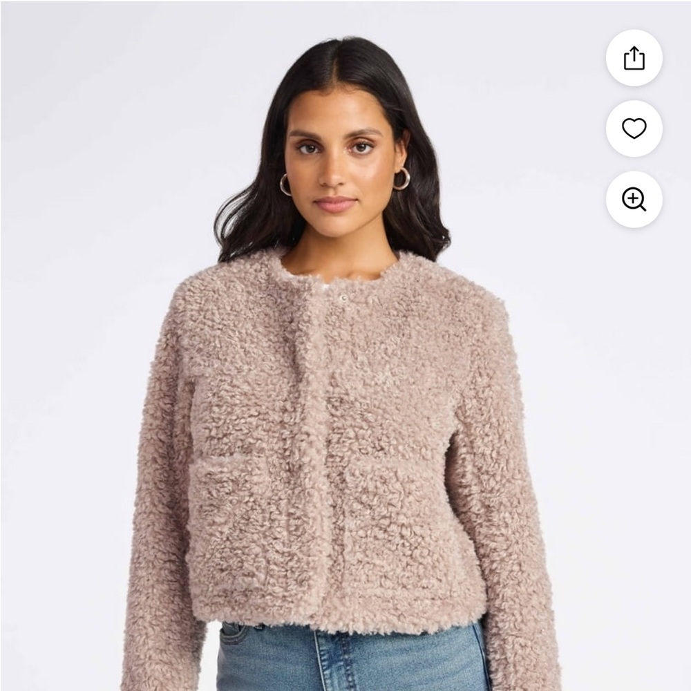 sofia by sofia vergara Taupe Teddy Jacket